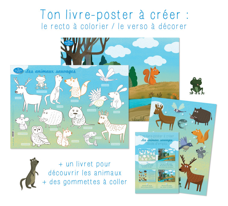 Ton livre poster à créer : les animaux sauvages  - Baudier Anne, De Assuncao Irina - MILA