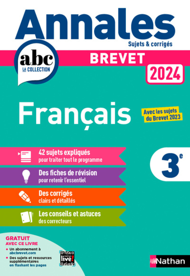 Annales Brevet Français 2024 - Corrigé - Bouhours Thomas - NATHAN