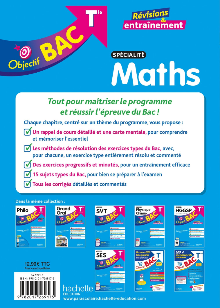 Objectif BAC Tle spécialité Maths BAC 2025 - BARBAZO/BILLA - HACHETTE EDUC