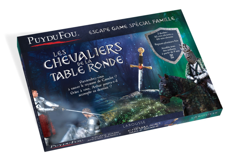 COFFRET ESCAPE GAME FAMILLE PUY DU FOU - LE S CHEVALIERS DE LA TABLE RONDE - SAINT-MARTIN GILLES - LAROUSSE