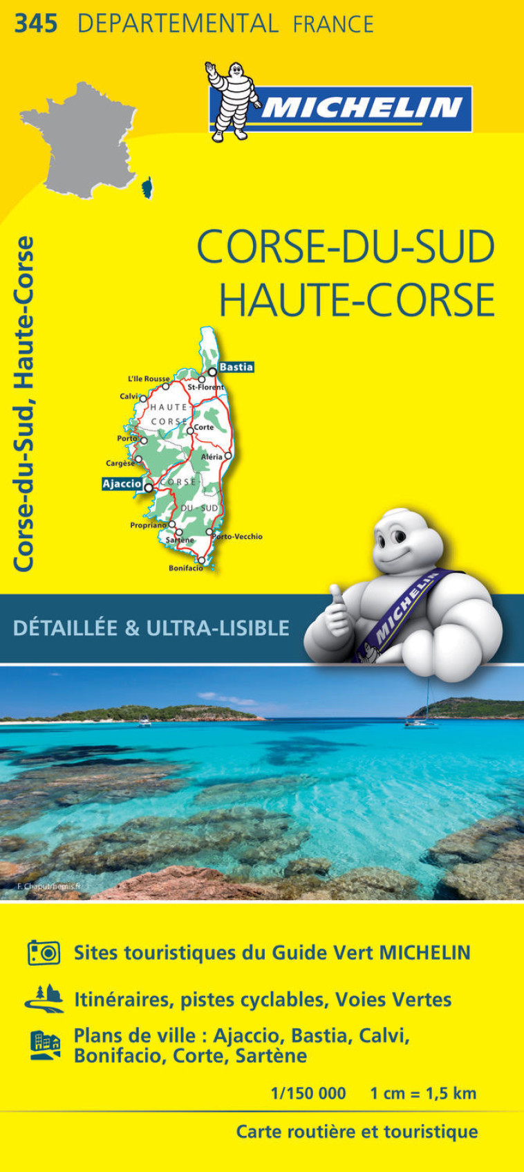 Carte Départementale Corse-du-Sud, Haute-Corse - XXX - MICHELIN