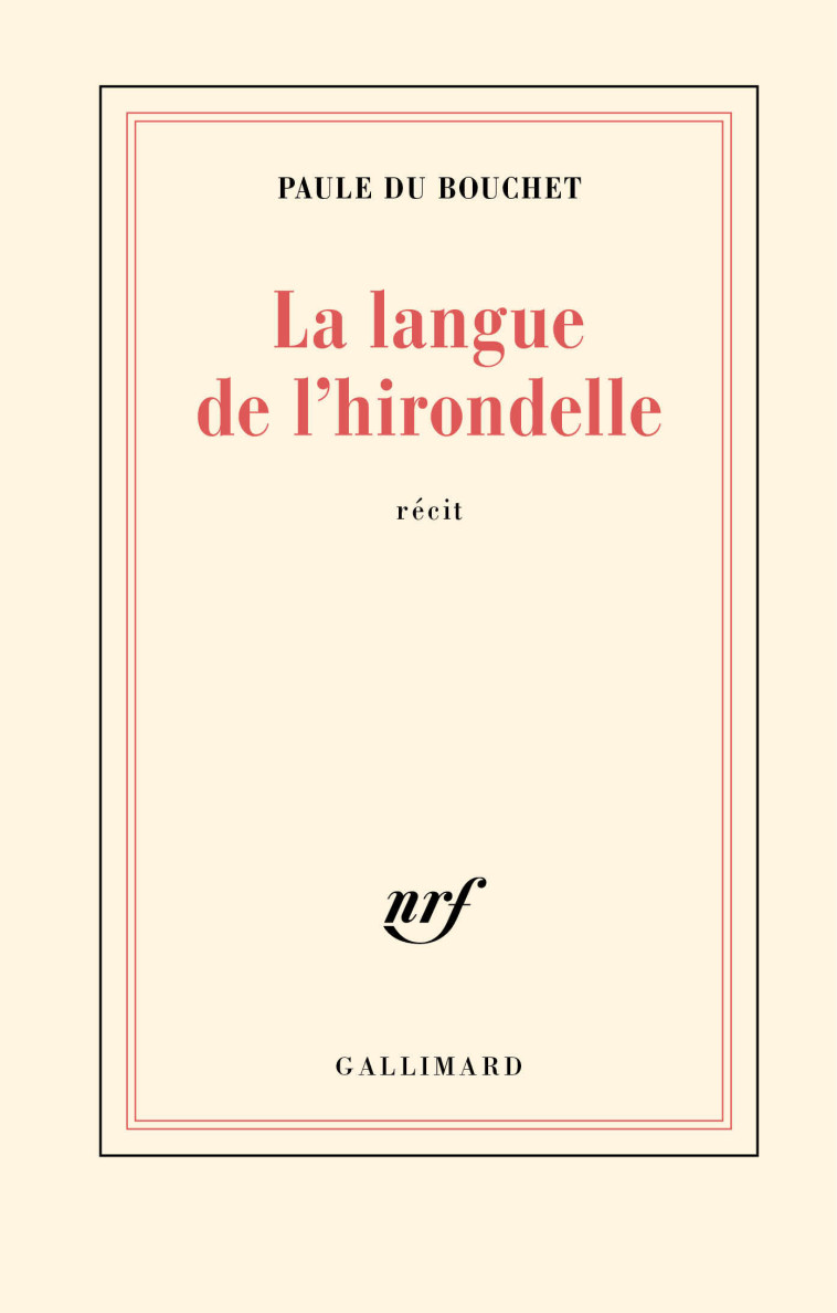 La langue de l'hirondelle - DU BOUCHET PAULE - GALLIMARD