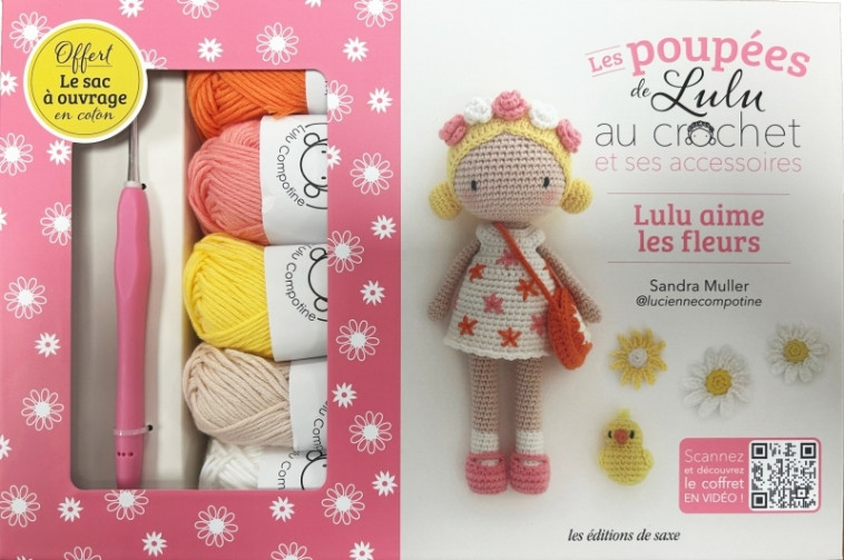 Coffret Poupée de Lulu au crochet et ses accessoires - Compotine Lucienne - DE SAXE