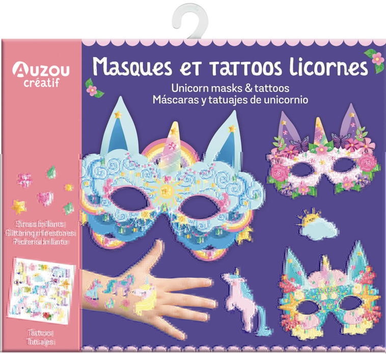 MA POCHETTE D'ARTISTE - MASQUES ET TATTOOS LICORNES - Ortal Ophélie - AUZOU