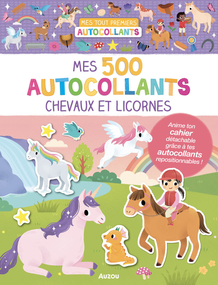 MES TOUT PREMIERS AUTOCOLLANTS - MES 500 AUTOCOLLANTS - CHEVAUX ET LICORNES - Wu Yi-hsuan - AUZOU