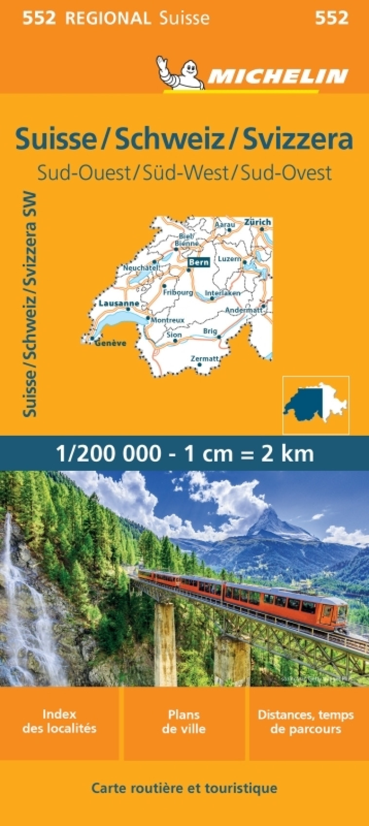 Carte Régionale Suisse / Schweiz / Svizzera Sud-Ouest / Sud-West / Sud-Ovest - XXX - MICHELIN