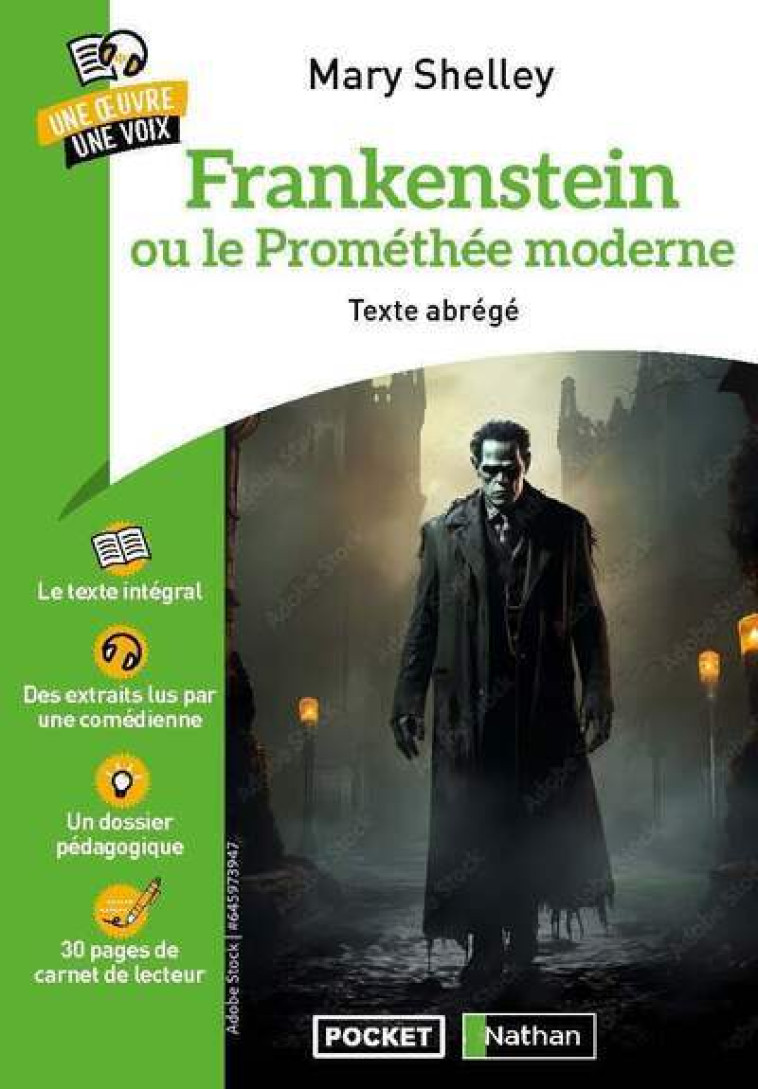 Frankenstein - Une oeuvre une voix - Aziza Claude, Shelley Mary, Rocartel Eugène, Cuvelier Georges, Decorps Baptiste - POCKET