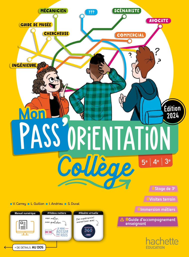 Mon Pass'Orientation Collège - livre élève -  Éd. 2024 - CARREY/GUILLON/DUVAL - HACHETTE EDUC