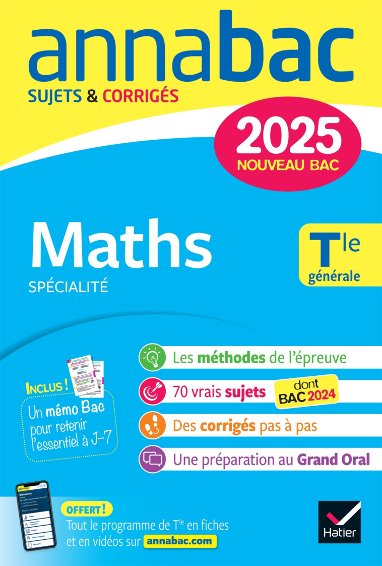 Annales du bac Annabac 2025 Maths Tle générale (spécialité) - Salmon Martine, Kazmierczak Hervé, Roland Christophe - HATIER