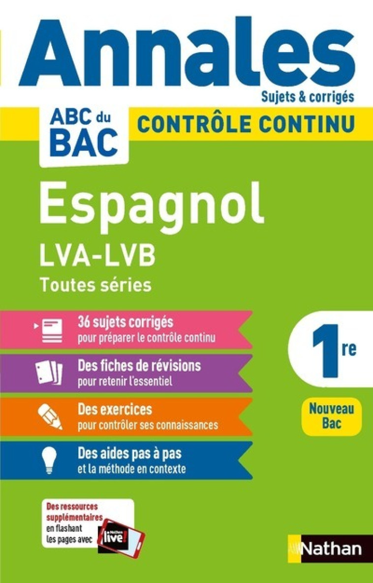 Annales ABC DU BAC 2024 Espagnol 1re - Corrigé - Salaun Michael - NATHAN