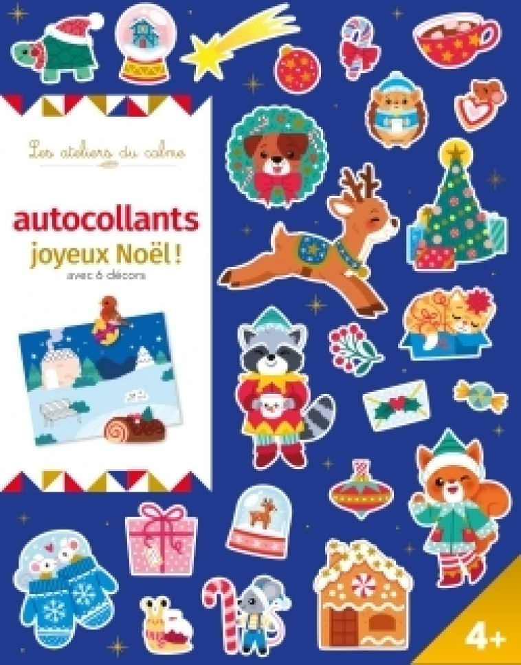 Autocollants Joyeux Noël ! avec 6 décors - pochette avec accessoires - Léa Fabre - DEUX COQS D OR