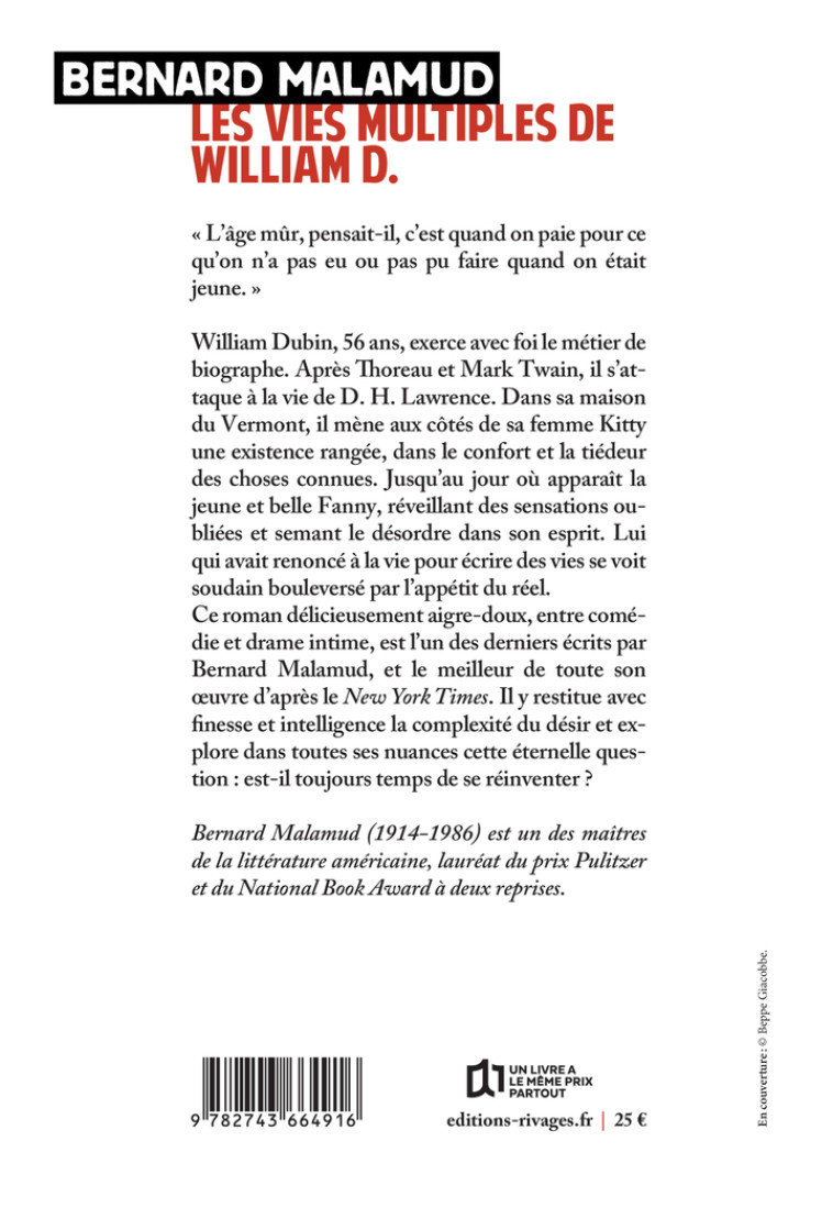 Les vies multiples de William D. - MALAMUD BERNARD - RIVAGES