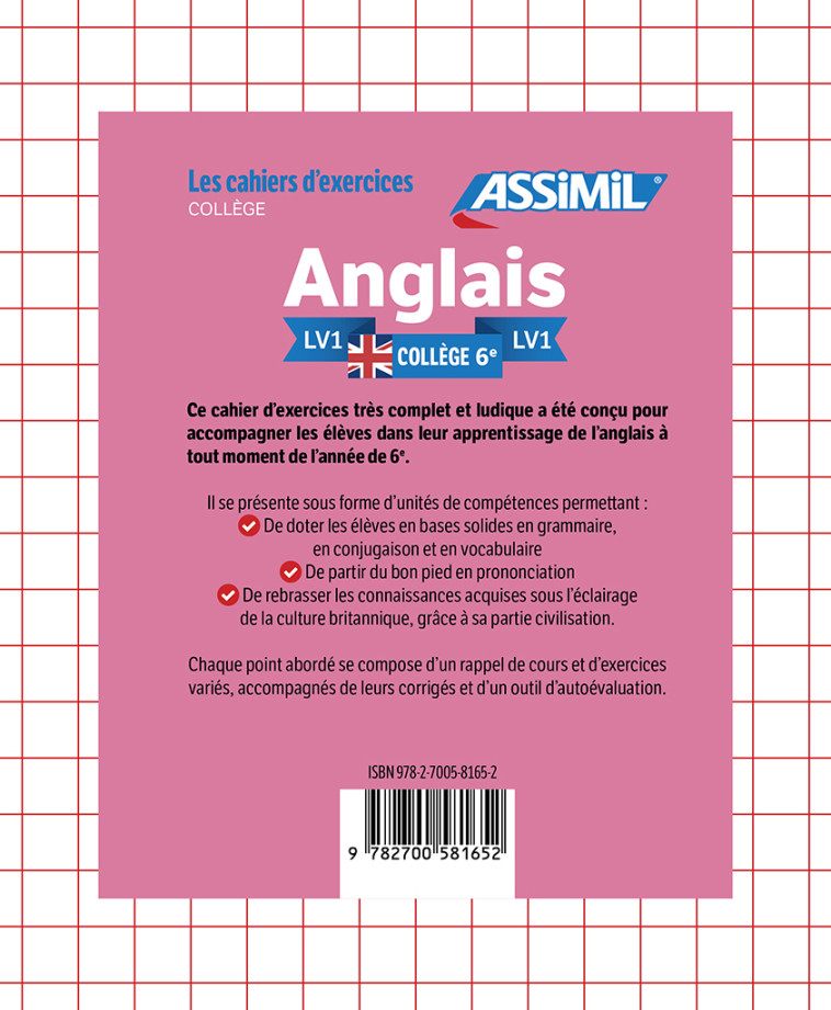 Anglais LV1 Collège 6e (cahier d'exercices) - BAUCHART HELENE - ASSIMIL