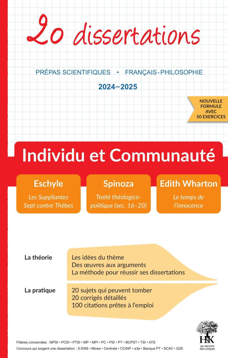 20 dissertations - Prépas scientifiques - Français-philosophie 2024-2025 « Individu et Communauté » - Géraldine Deries, Morgan Trouillet, François Tenaud - H ET K