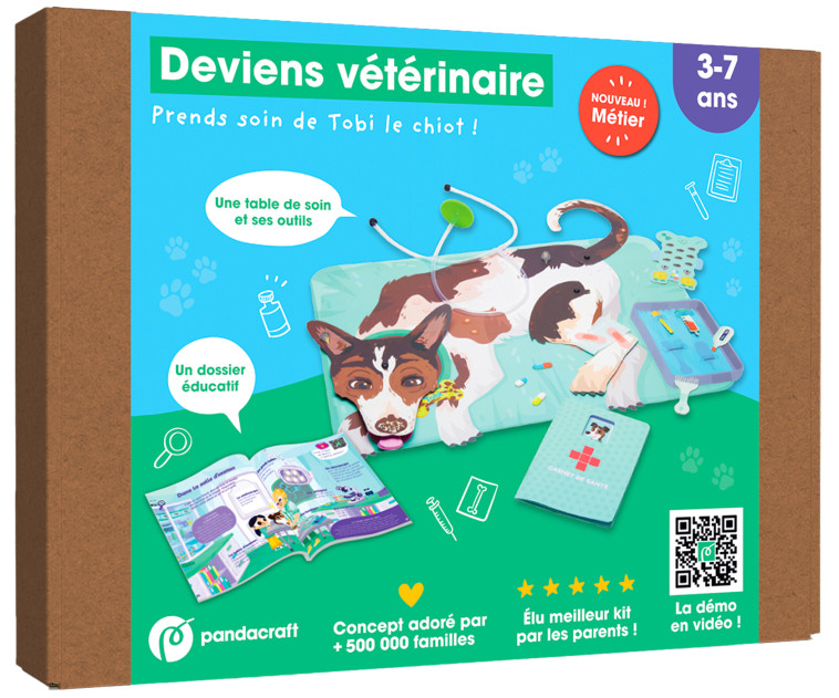 Deviens vétérinaire - kit ludo-éducatif 3-7 ans - COLLECTIF - PANDACRAFT