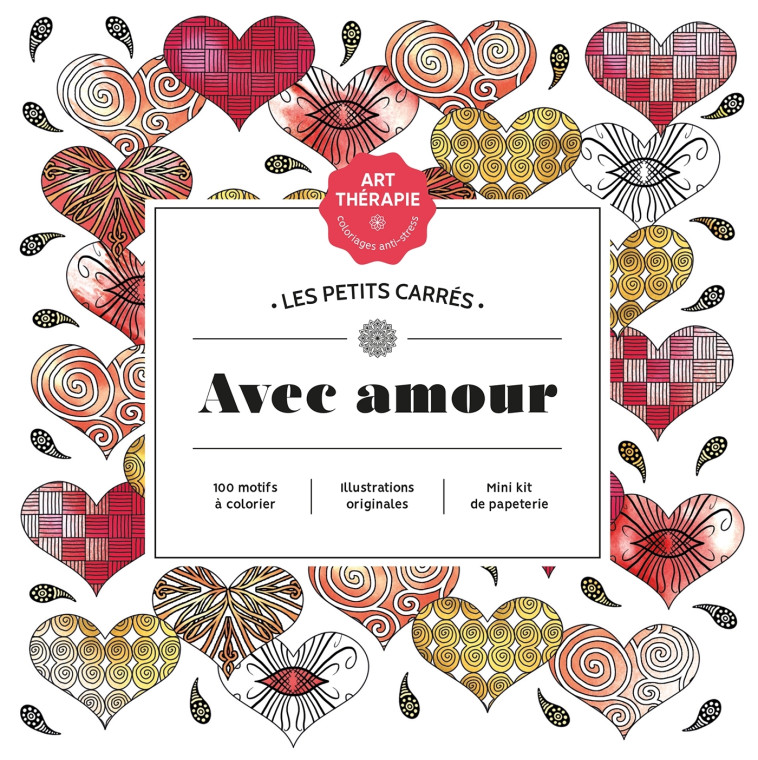 Les petits carrés d'Art-thérapie Avec amour - Florence DELLERIE - HACHETTE HEROES