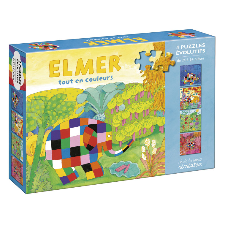 Elmer tout en couleurs - Puzzles évolutifs - David Mckee - EDL