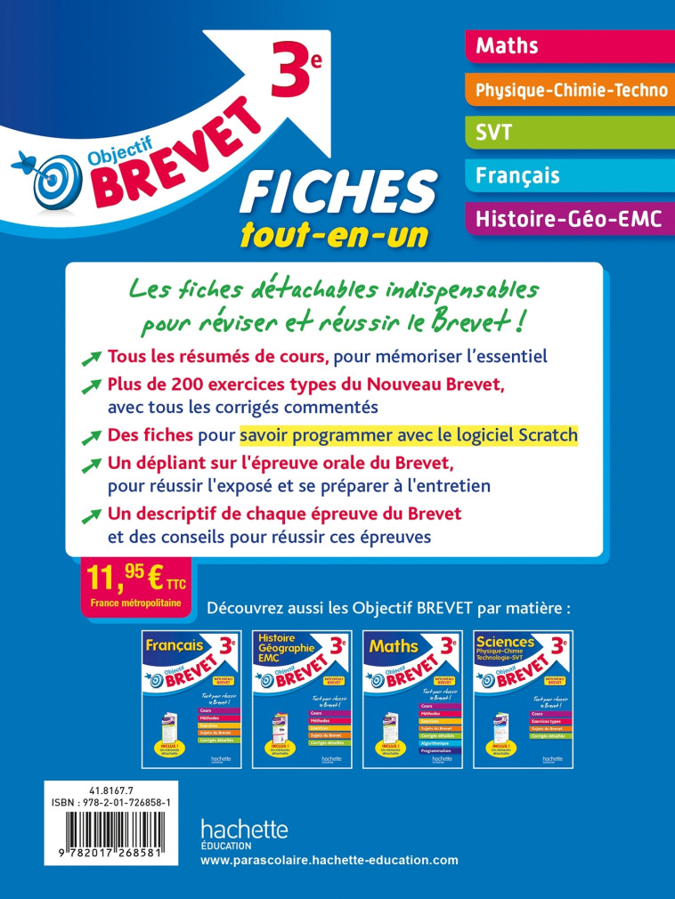 Objectif Brevet - Fiches Tout-en-un 2025 - Nicolas Clamart, Sébastien Dessaint, Malorie Gorillot, Isabelle Lisle, Richard Basnier - HACHETTE EDUC