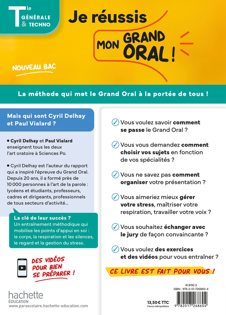 Je réussis mon Grand Oral Bac 2025 Tles générale et technologiques - Cyril Delhay, Paul Vialard, Anne-Gaëlle Poirier - HACHETTE EDUC