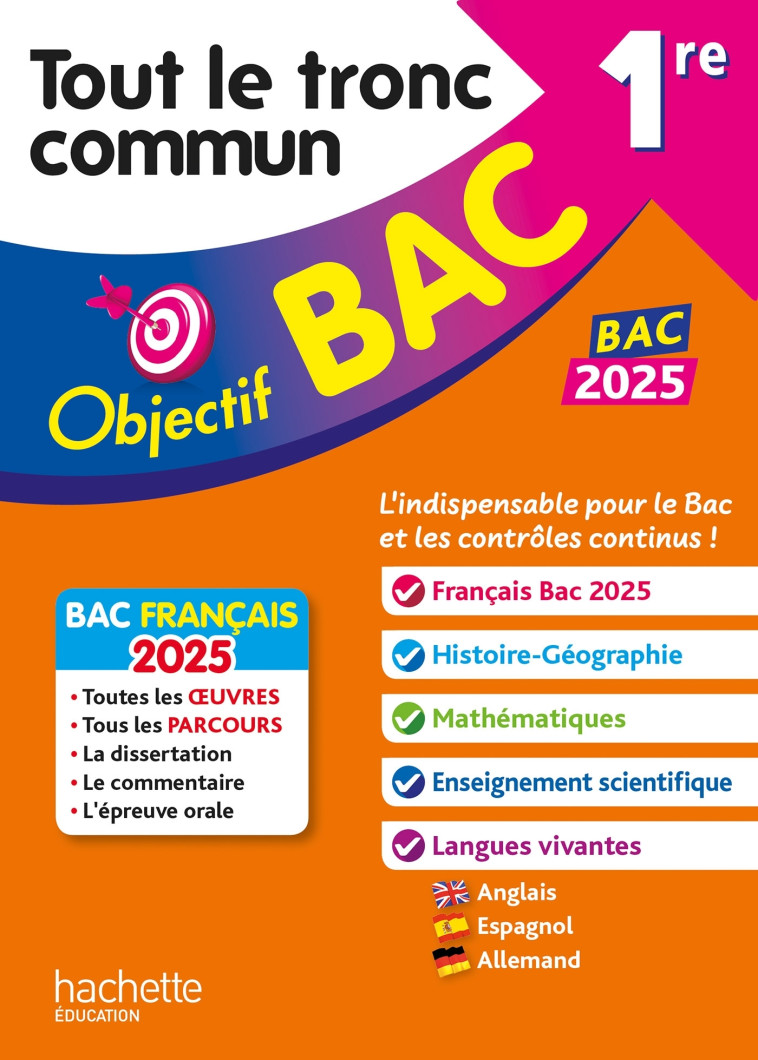 Objectif BAC 2025 1re Tout le tronc commun - LEONARD/BILLA/SALAUN - HACHETTE EDUC