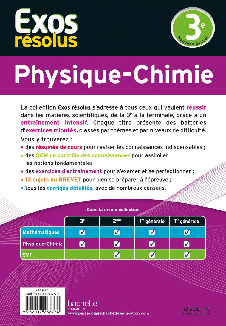 Exos résolus - Physique-Chimie 3e - DESSAINT/VAN ELSEN - HACHETTE EDUC