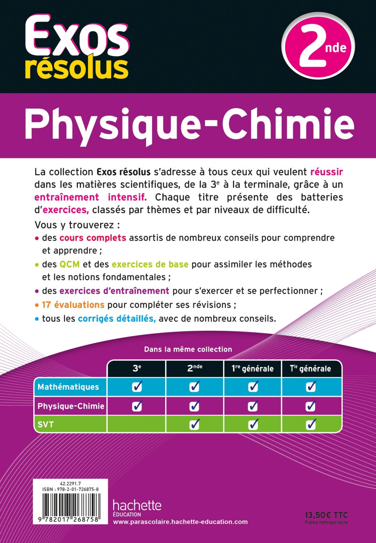 Exos Résolus - Physique-Chimie 2nde - DE LA BAUME/BLAT - HACHETTE EDUC