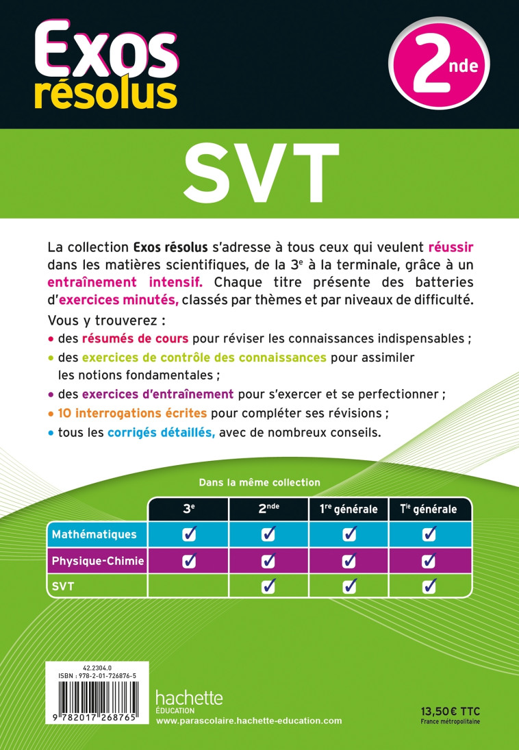 Exos résolus - SVT 2nde - Patrice Delguel, Yannick PESSOTTO - HACHETTE EDUC