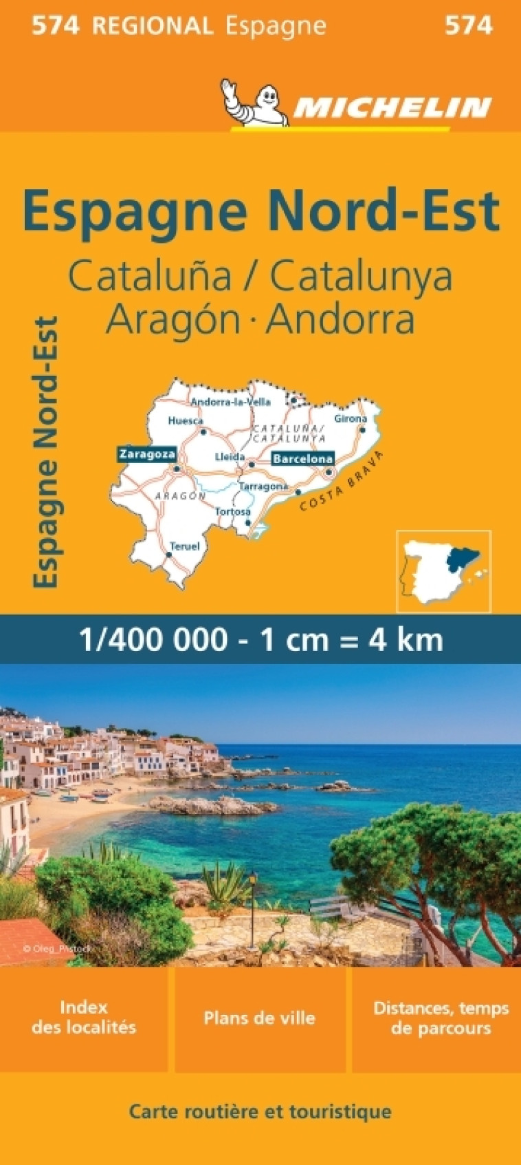 Carte Régionale Espagne Nord-Est : Cataluña / Catalunya,  Aragon,  Andorra - XXX - MICHELIN