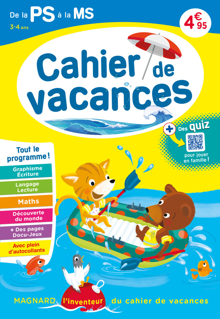 Cahier de vacances 2024, de la PS vers la MS 3-4 ans - Aurélie Perrot, Aurélie Perrot - MAGNARD