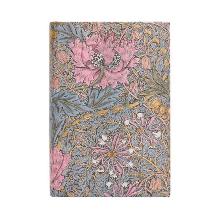 AGENDA 2024 MORRIS PINK HONEYSUCKLE MINI 1 JOUR PAGE - DF0550-6 - PAPERBLANKS