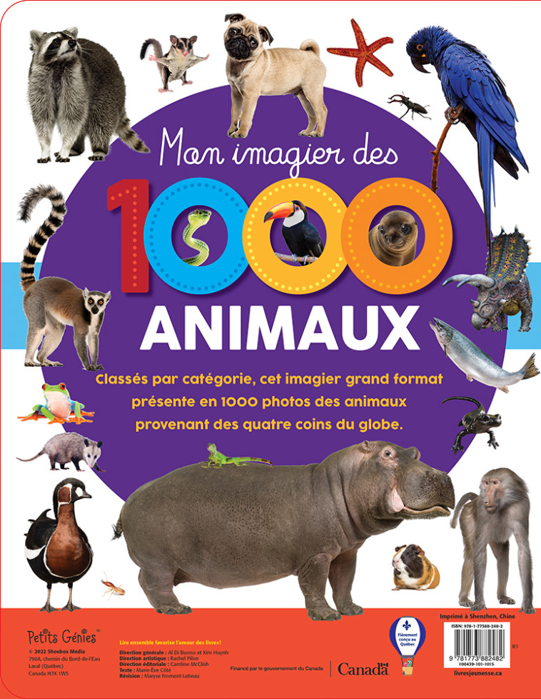 MON IMAGIER DES 1000 ANIMAUX - COTE MARIE-EVE - PETITS GENIES