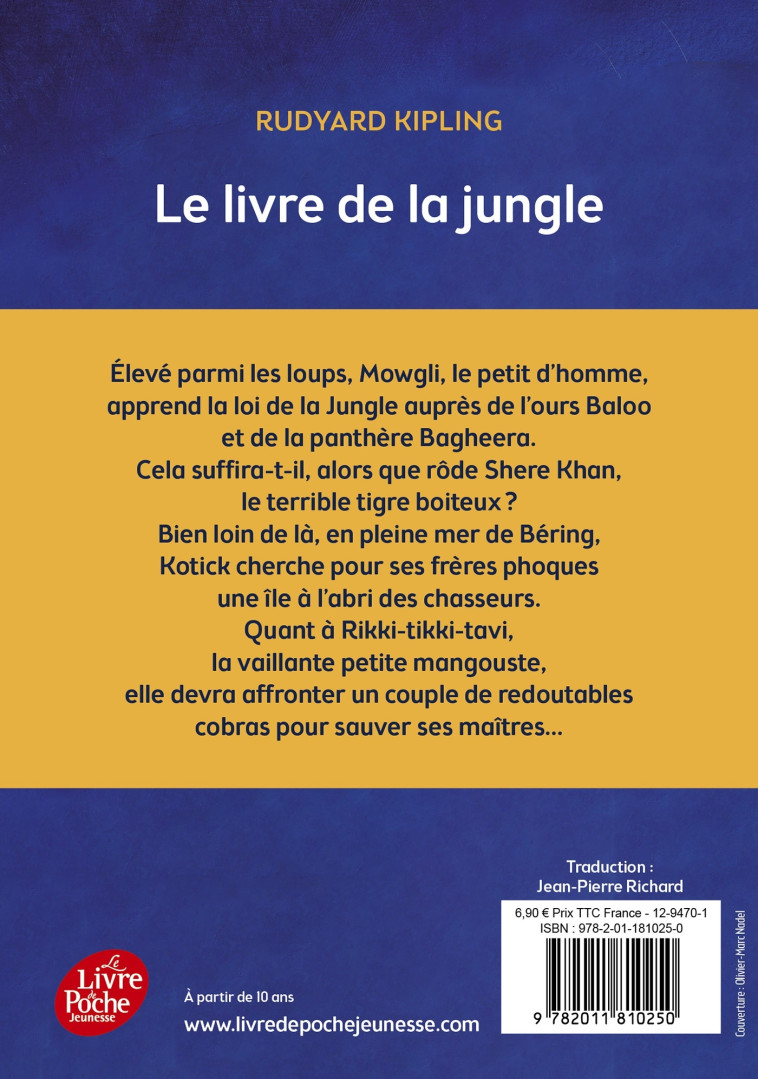 LE LIVRE DE LA JUNGLE - KIPLING/TONNAC/NADEL - POCHE JEUNESSE