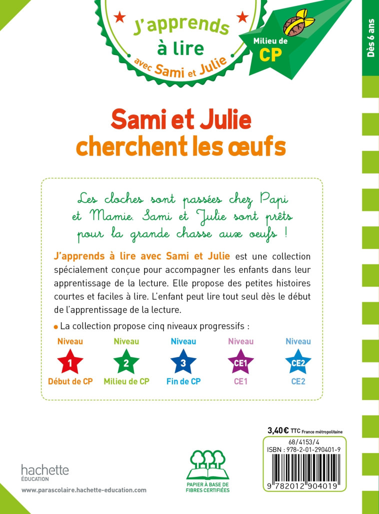 SAMI ET JULIE CHERCHENT LES OEUFS NIVEAU 2 - MASSONAUD/BONTE - HACHETTE EDUC