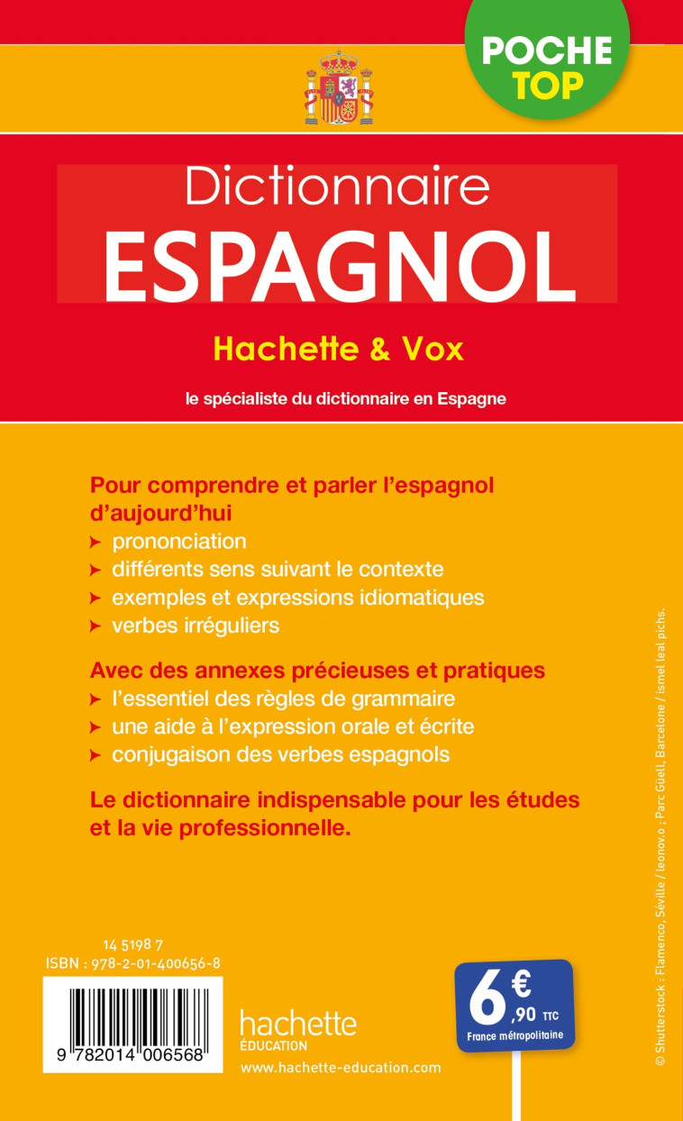 DICTIONNAIRE POCHE TOP ESPAGNOL - XXX - HACHETTE EDUC