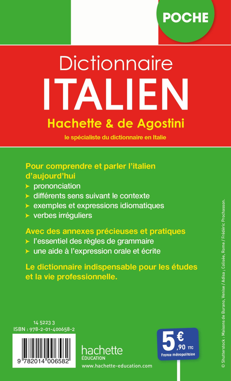 DICTIONNAIRE POCHE ITALIEN - XXX - HACHETTE EDUC