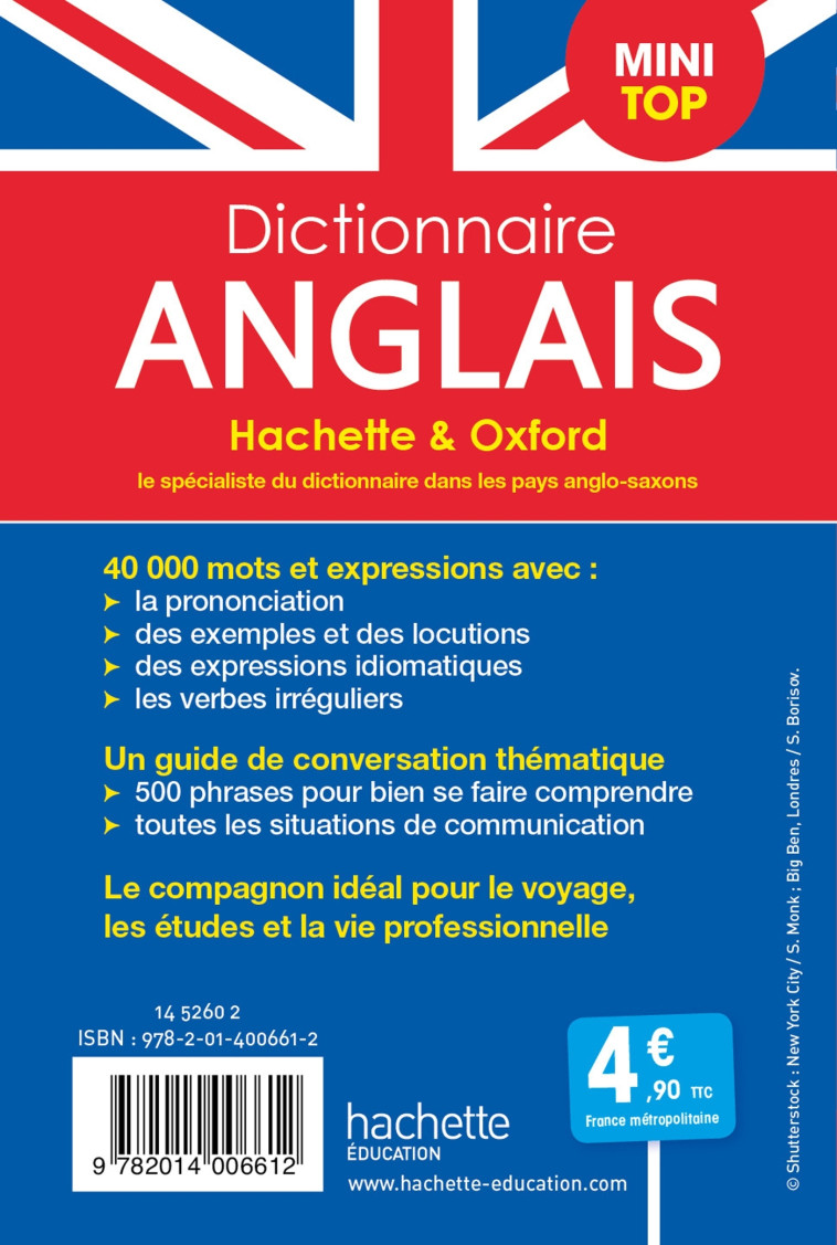 DICTIONNAIRE HACHETTE MINI TOP ANGLAIS - XXX - HACHETTE EDUC