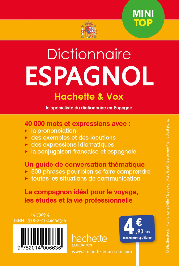 DICTIONNAIRE HACHETTE MINI TOP ESPAGNOL - XXX - HACHETTE EDUC