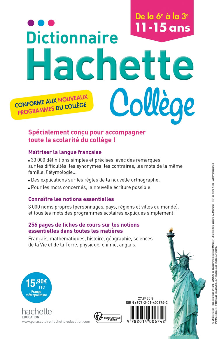 DICTIONNAIRE HACHETTE COLLEGE - GAILLARD BENEDICTE - HACHETTE EDUC