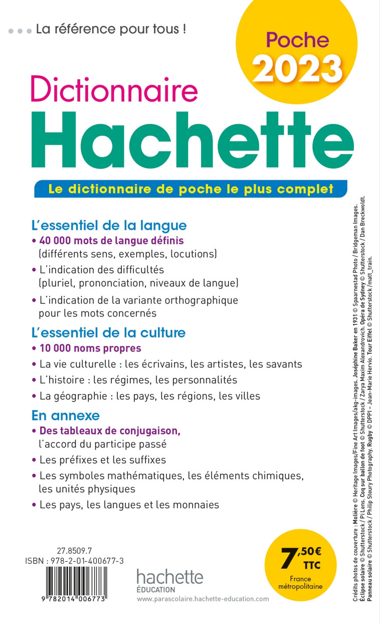 DICTIONNAIRE HACHETTE POCHE 2023 - XXX - HACHETTE EDUC