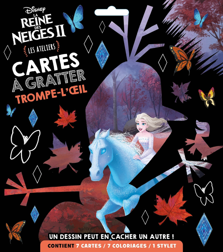 LA REINE DES NEIGES 2 CARTES A GRATTER TROMPE L'OEIL - XXX - DISNEY HACHETTE