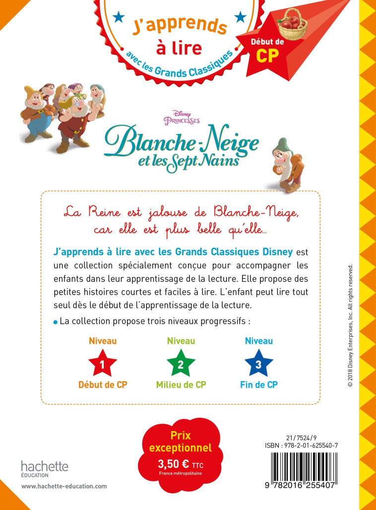 BLANCHE-NEIGE CP NIVEAU 1 - ALBERTIN ISABELLE - HACHETTE EDUC