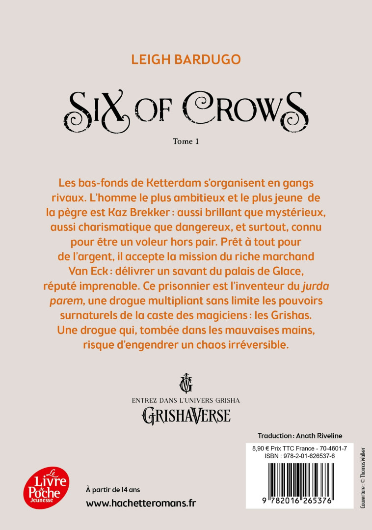 SIX OF CROWS T1 - BARDUGO LEIGH - POCHE JEUNESSE