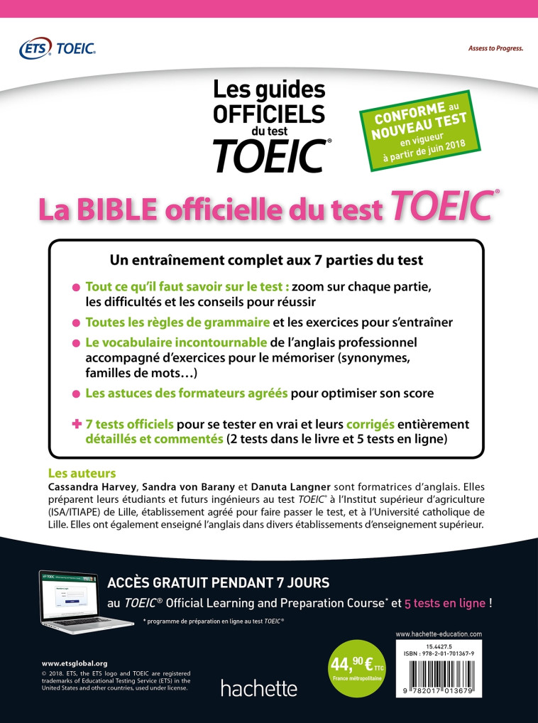 LA BIBLE OFFICIELLE DU TOEIC - XXX - HACHETTE EDUC