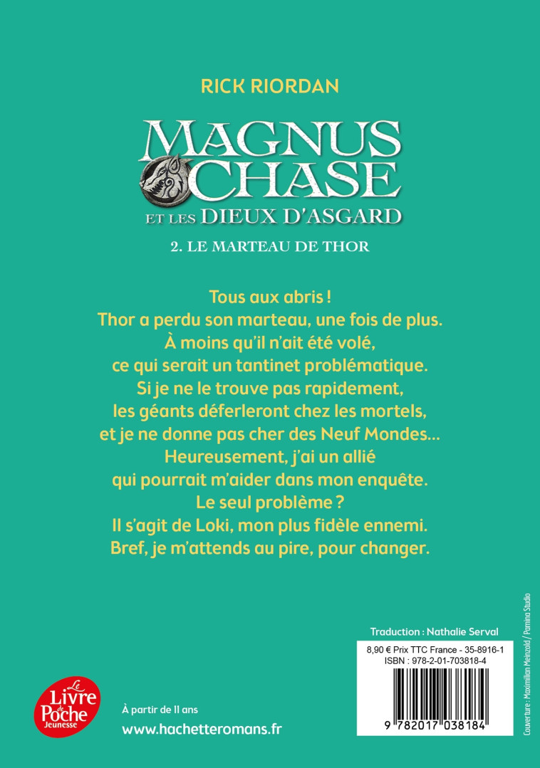 MAGNUS CHASE ET LES DIEUX D'ASGARD T02 - RIORDAN RICK - POCHE JEUNESSE