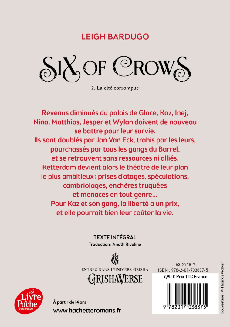 SIX OF CROWS T2 - BARDUGO LEIGH - POCHE JEUNESSE