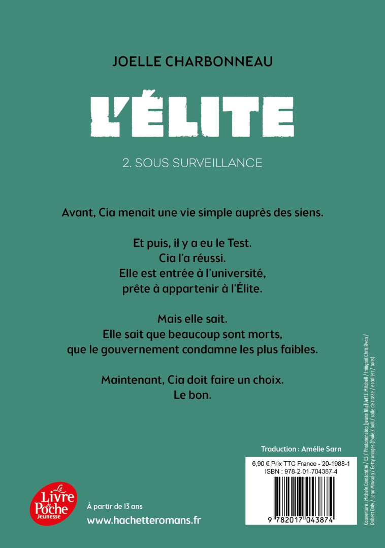 L'ELITE T2 SOUS SURVEILLANCE - CHARBONNEAU JOELLE - POCHE JEUNESSE