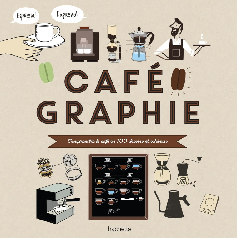 CAFEGRAPHIE - COMPRENDRE LE CAFE EN 100 DES SINS ET SCHEMAS - CARON ANNE - HACHETTE PRAT