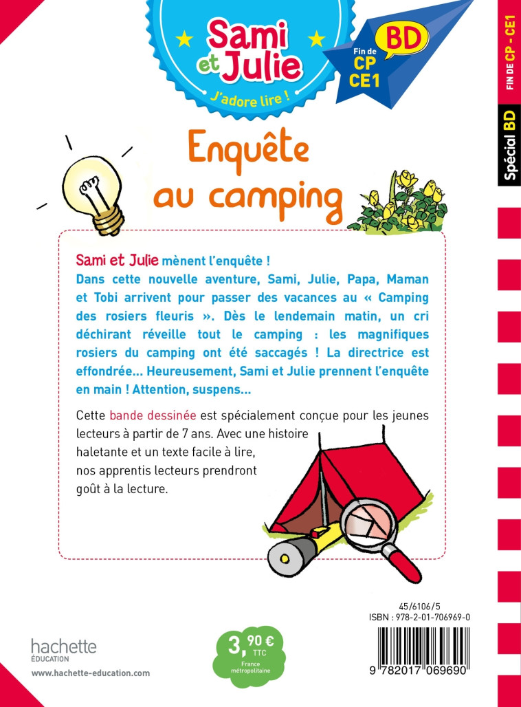 SAMI ET JULIE BD : ENQUETE AU CAMPING - BONTE/MASSONAUD - HACHETTE EDUC