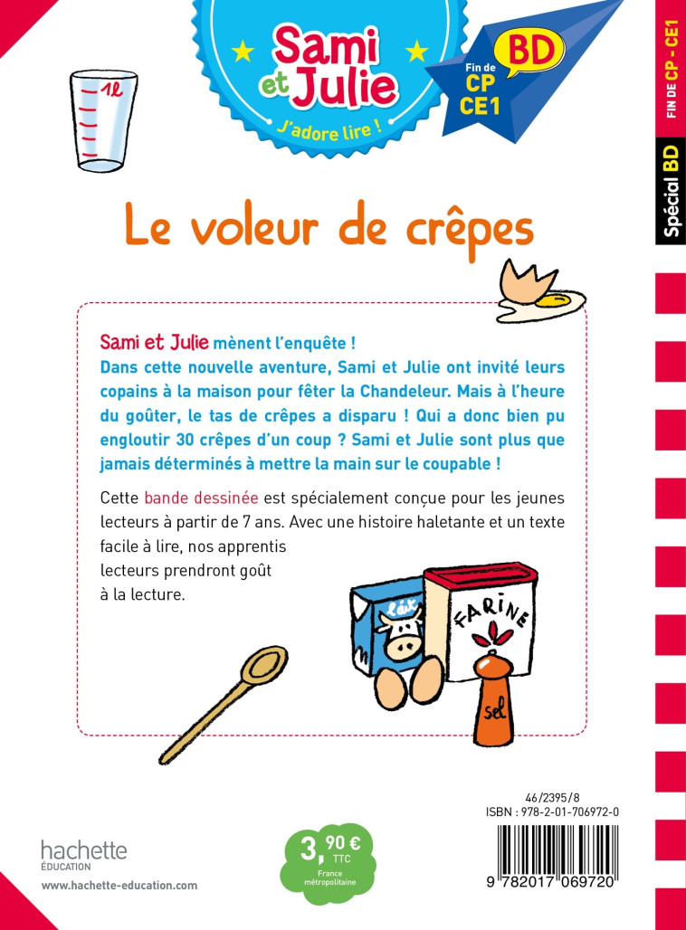 SAMI ET JULIE BD : LE VOLEUR DE CREPES ? - BONTE/MASSONAUD - HACHETTE EDUC