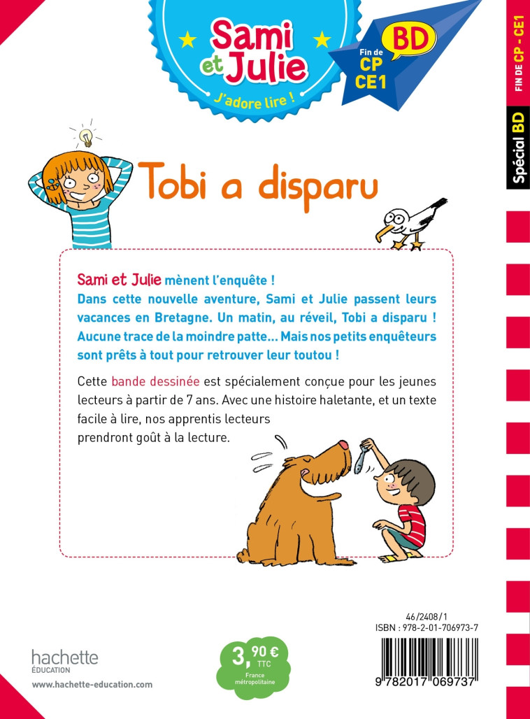 SAMI ET JULIE BD : TOBI A DISPARU - LEBRUN/AUDRAIN/BONTE - HACHETTE EDUC